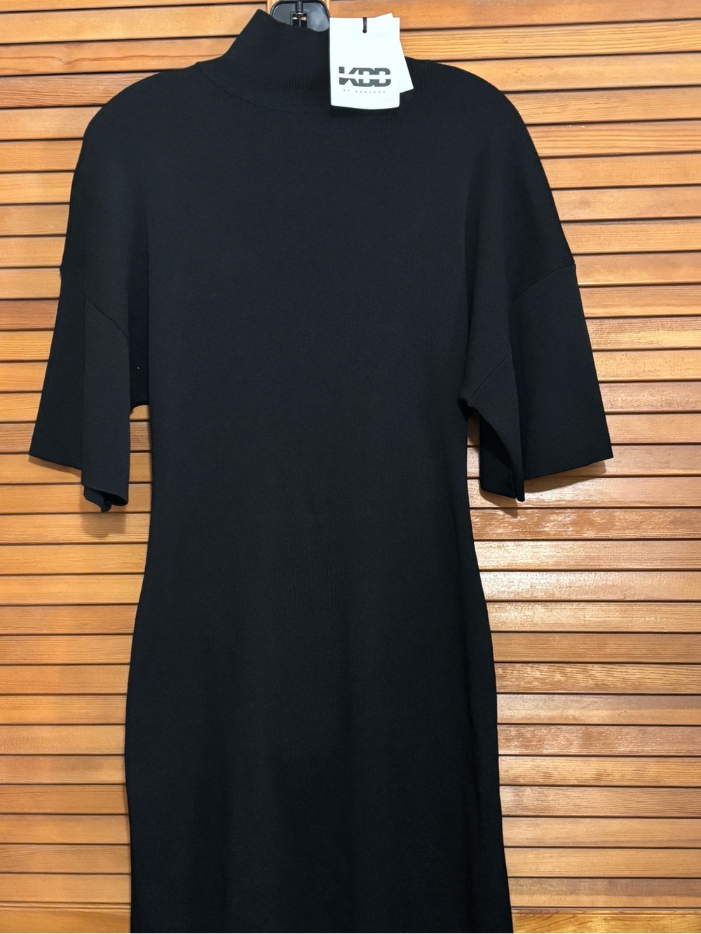 Black Ribbed Mock Neck Sweater KBB by KAHLANA